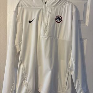 Nike White Quarter Zip Pullover Jacket